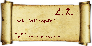 Lock Kalliopé névjegykártya